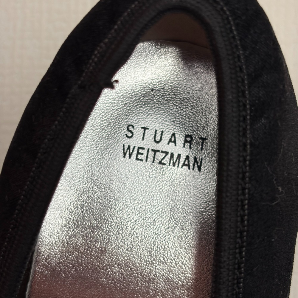 Stuart Weitzman Ariana Clare Wedge Pump Black Textile Size 3 US 34 EUR - Picture 3 of 11